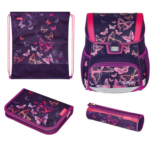  Mokyklinės kuprinės rinkinys HERLITZ LOOP PLUS - Butterflies, 50037360 