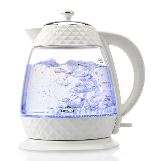  ETA Crystal Kettle ETA315490010 Electric, 2200 W, 1.7 L, Glass, 360° rotational base, Glass/White 