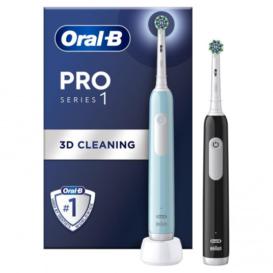  Elektrinis dantų šepetėlis Braun D305.523.3H PRO1 Duo pack, juoda/žydra  