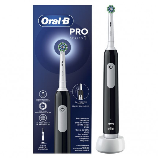 Elektrinis dantų šepetėlis Braun D305.513.3 PRO1 Cross Action, juodas
