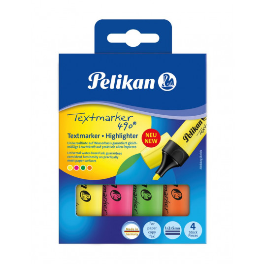 Teksto žymeklių 490 fluo rinkinys 4vnt.