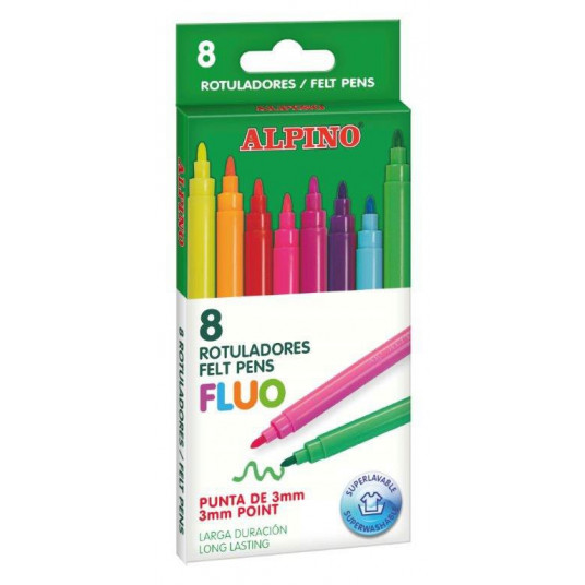  Flomasteriai ALPINO Fluo 8sp 