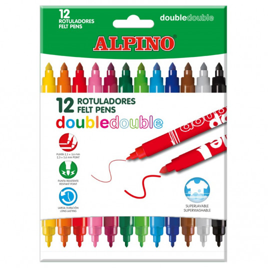  Flomasteriai ALPINO Double ddouble 10sp+2sp 