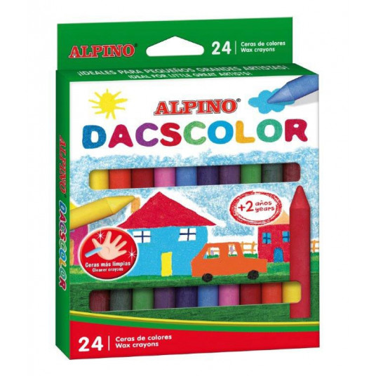  Vaškinės kreidelės ALPINO Dacscolor 24sp 12mm 