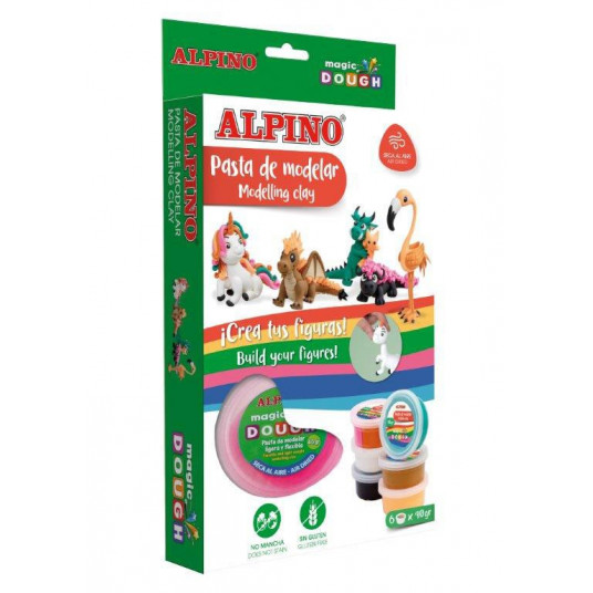  Modelinas ALPINO Magic Dough FANTASY ANIMALS 6sp x 40g 