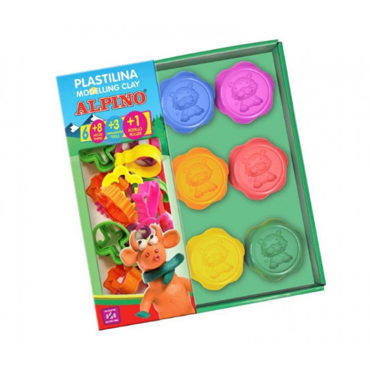  Plastilinas ALPINO 6sp+įrankių rinkinys 