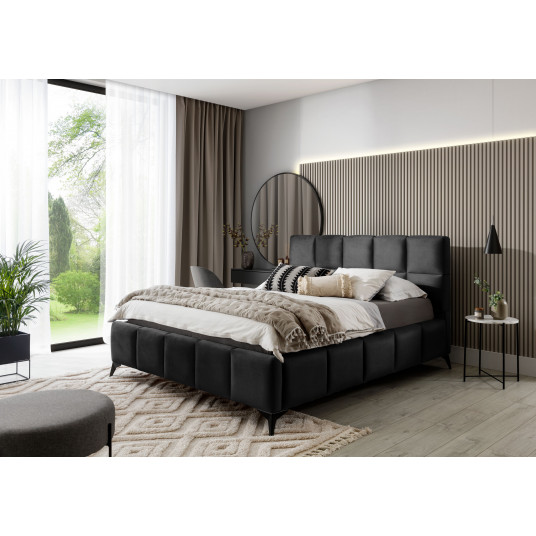  Lova su patalynės dėže Mist Velvetmat 6, 140x200, pilka spalva 