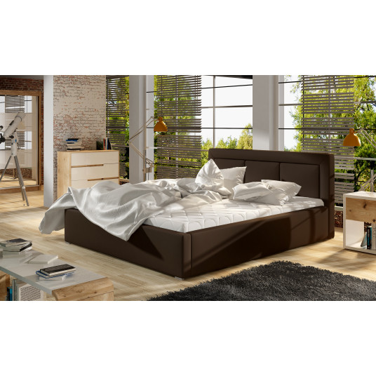 Lova su patalynės dėže Belluno Soft 66, 160x200, ruda spalva