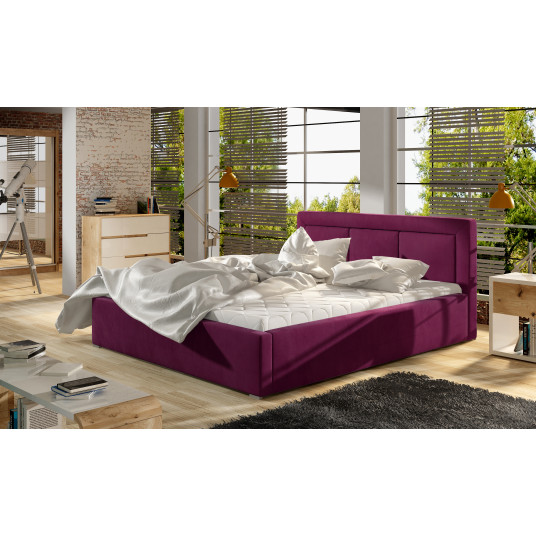  Lova su patalynės dėže Belluno Mat Velvet 68, 160x200, violetine spalva 