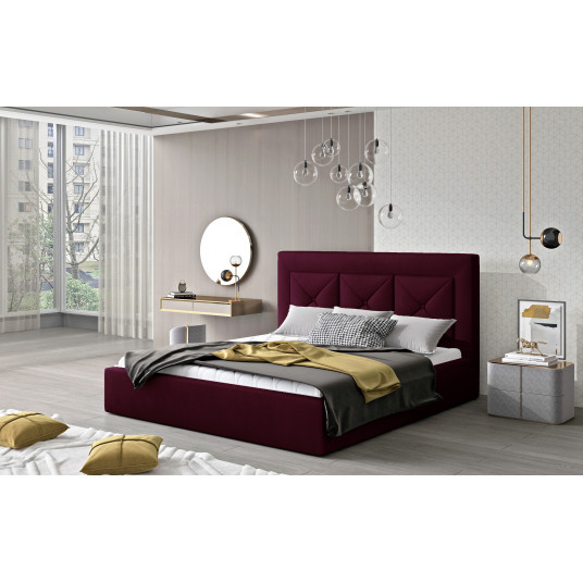 Lova su patalynės dėže Cloe Mat Velvet 68, 200x200, violetine spalva