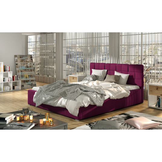  Lova su patalynės dėže Grand Mat Velvet 68, 140x200, violetine spalva 