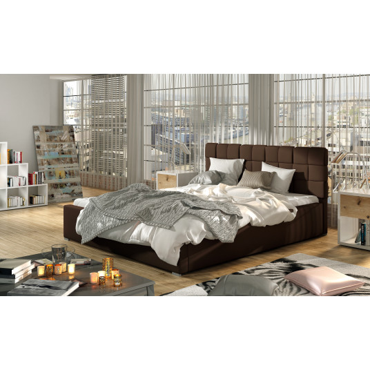 Lova su patalynės dėže Grand Soft 66, 180x200, ruda spalva