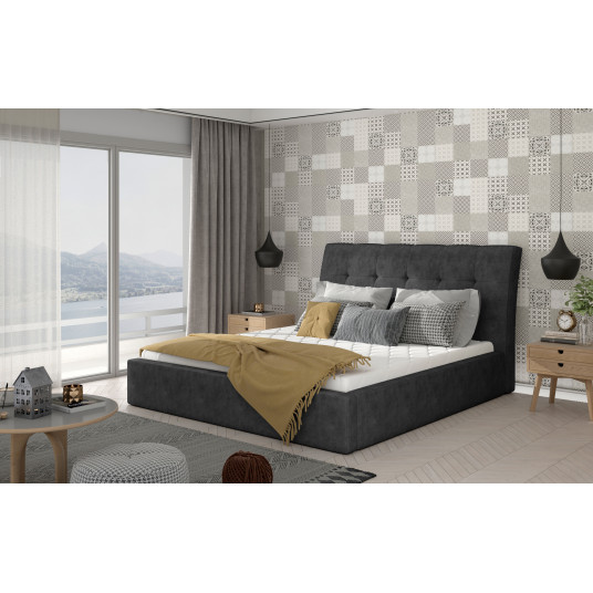 Lova Inge Dora 96, 160x200, pilka spalva