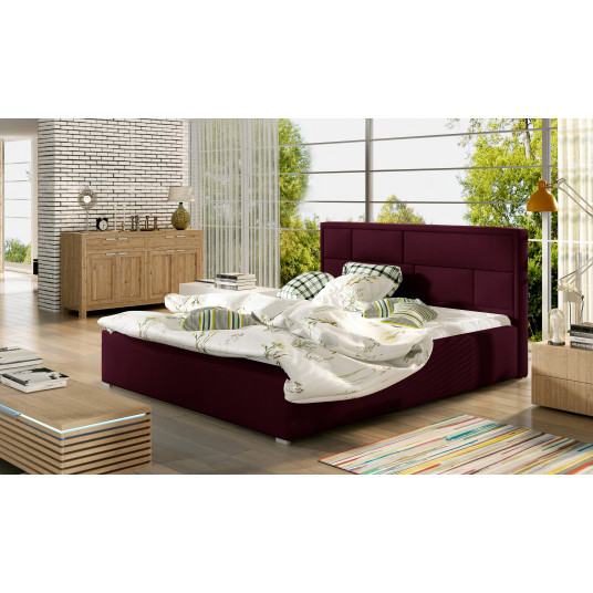 Lova su patalynės dėže Latina Mat Velvet 68, 200x200, violetine spalva