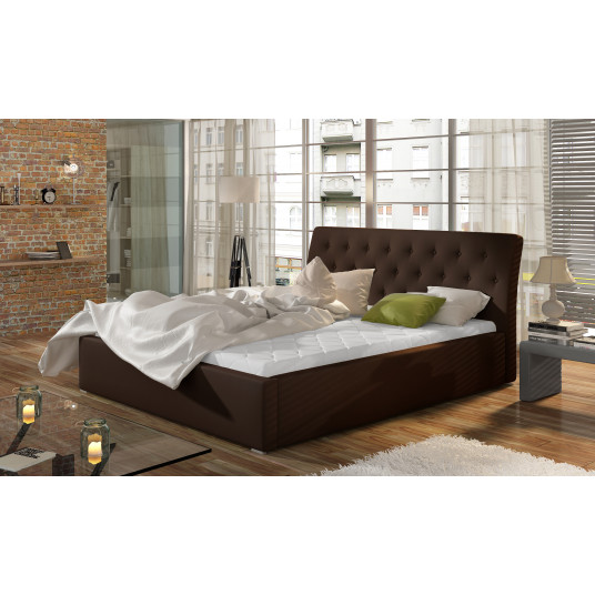 Lova su patalynės dėže Milano Soft 66, 160x200, ruda spalva