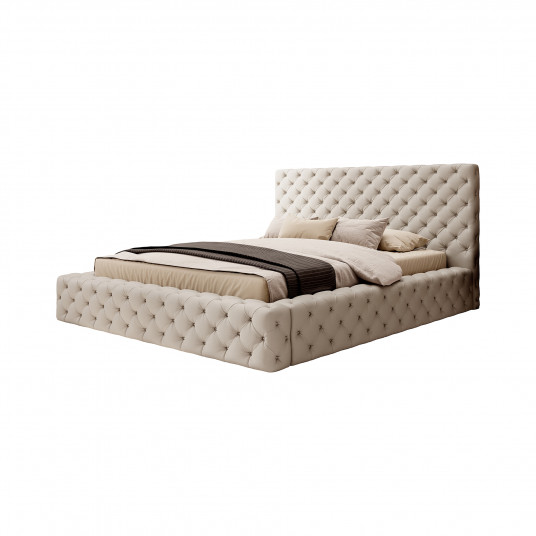 Lova su patalynės dėže Princce Softis 33, 160x200, beige spalva