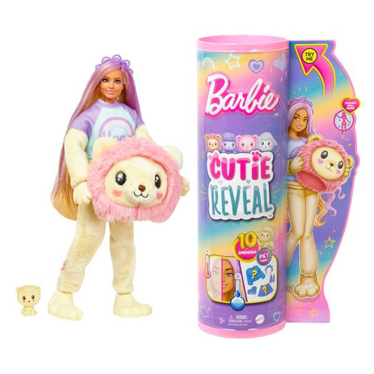  Barbės „Cutie Reveal“ rinkinys, marškinėlių serija – liūtė 