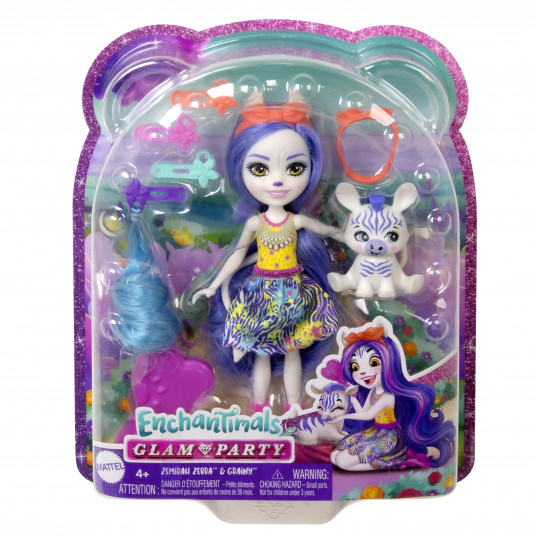  „Enchantimals Glam &amp; Party“ deluxe lėlė zebrė 