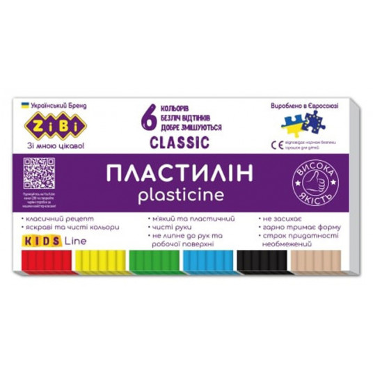 Plastilinas CLASSIC KIDS Line 6sp 120g
