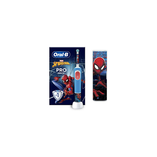  Elektrinis Dantų Šepetėlis Oral-B Braun Spiderman D103.413.2KX Vitality PRO Kids 3+ Kelioninis Dėklas 