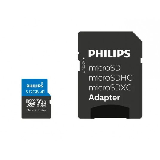 Philips MicroSDXC Card 512GB Class 10 UHS-I U3 incl. Adapter