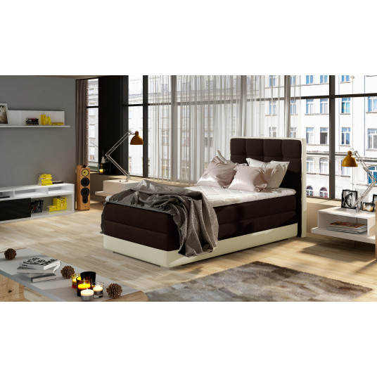 Continental lova su patalynės dėže dešinėje Aster 90x200, ruda, audinys Sawana 26, Soft 33