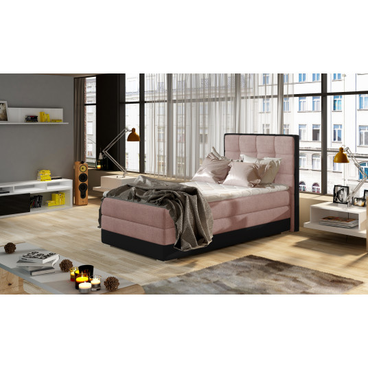  Continental lova su patalynės dėže dešinėje Aster 90x200, rausva, audinys Omega 91, Soft 11 