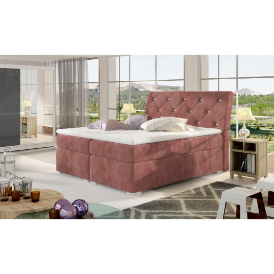 Continental lova su patalynės dėže Balvin 160X200, rausva, audinys Kronos 29