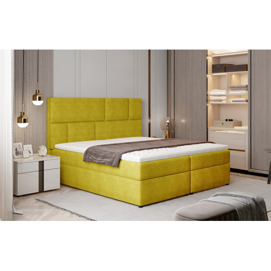Continental lova su patalynės dėže Florence 180x200, geltona, audinys Omega 68