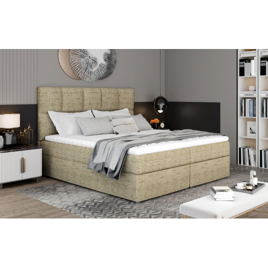  Continental lova su patalynės dėže Glossy 185x210, beige, audinys Berlin 03 