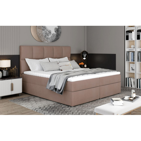  Continental lova su patalynės dėže Glossy 145x210, beige, audinys Monolith 09 