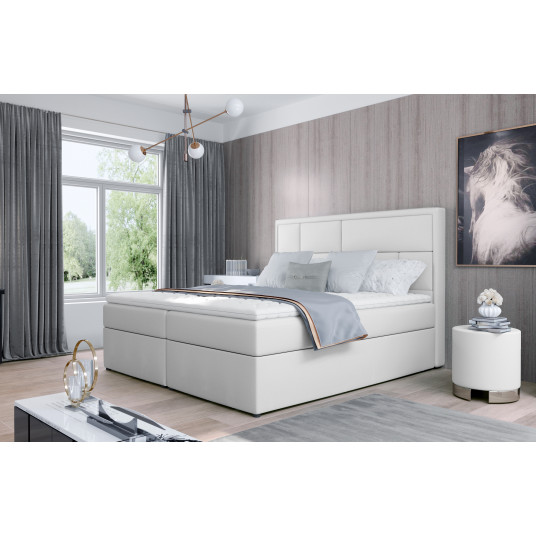 Continental lova su patalynės dėže Meron 160X200, balta, audinys Soft 17
