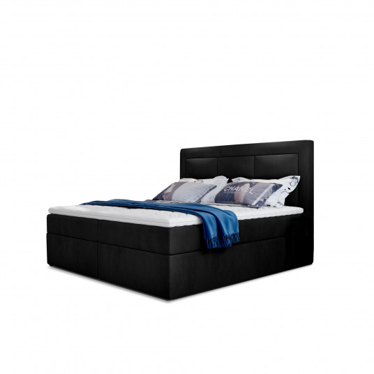  Continental lova su patalynės dėže Vivre 140x200, juoda, audinys Mat Velvet 99 