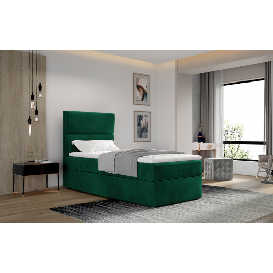 Continental lova su patalynės dėže Arco 90x200, žalia, audinys Monolith 37