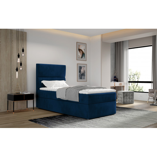 Continental lova su patalynės dėže Arco 90x200, mėlyna, audinys Monolith 77