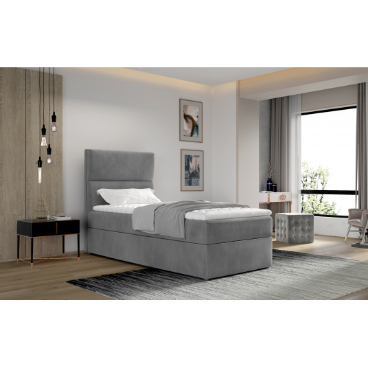 Continental lova su patalynės dėže Arco 90x200, pilka, audinys Monolith 84