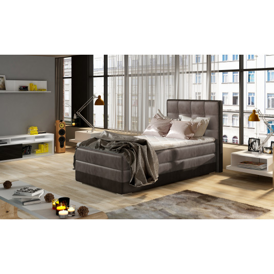 Continental lova su patalynės dėže dešinėje Aster 90x200, ruda, audinys Monolith 09, Monolith 29