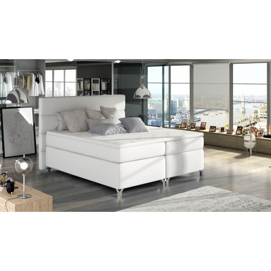 Continental lova su patalynės dėže Amadeo 160X200, balta, audinys Soft 17