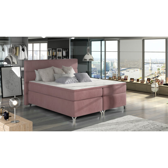 Continental lova su patalynės dėže Amadeo 160X200, rausva, audinys Mat Velvet 63