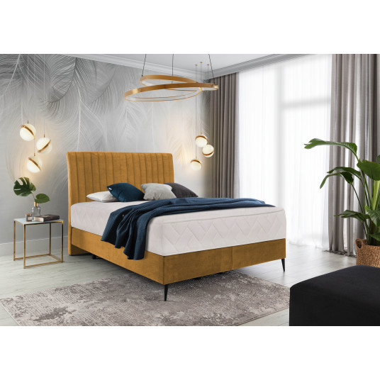 Continental lova Blanca 160x200, geltona, audinys Nube 45