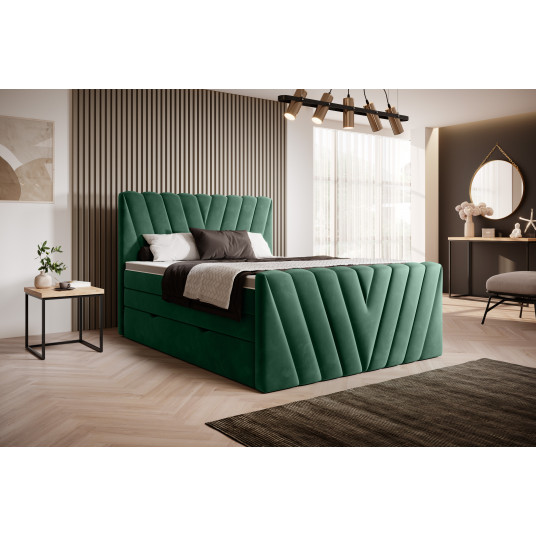  Continental lova su patalynės dėže Candice 140X200, žalia, audinys Lukso 35 