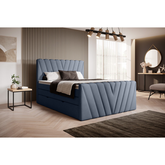Continental lova su patalynės dėže Candice 160X200, mėlyna, audinys Poco 40