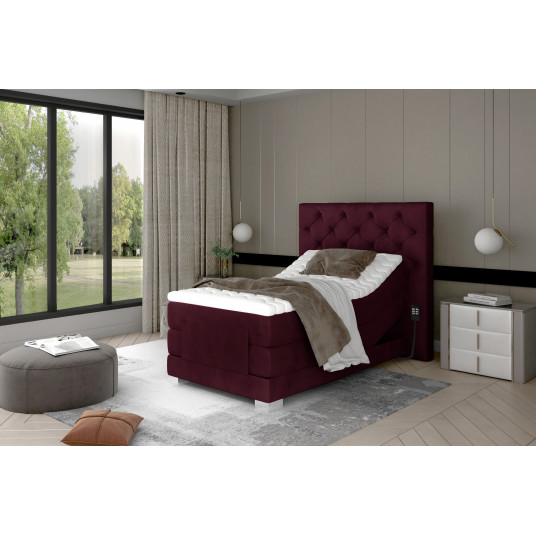  Elektrinė continental lova Clover 90x200, ruda, audinys Mat Velvet 68 