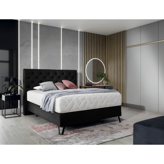 Continental lova Cortina 140x200, juoda, audinys Loco 10