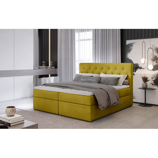 Continental lova su patalynės dėže Loree 160X200, geltona, audinys Monolith 48