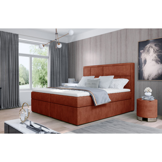 Continental lova su patalynės dėže Meron 160X200, ruda, audinys Dora 63