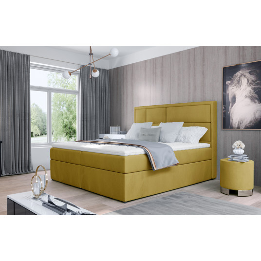 Continental lova su patalynės dėže Meron 160X200, geltona, audinys Monolith 48