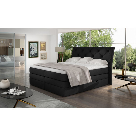 Continental lova su patalynės dėže Mirabel 180X200, juoda, audinys Sawana 14