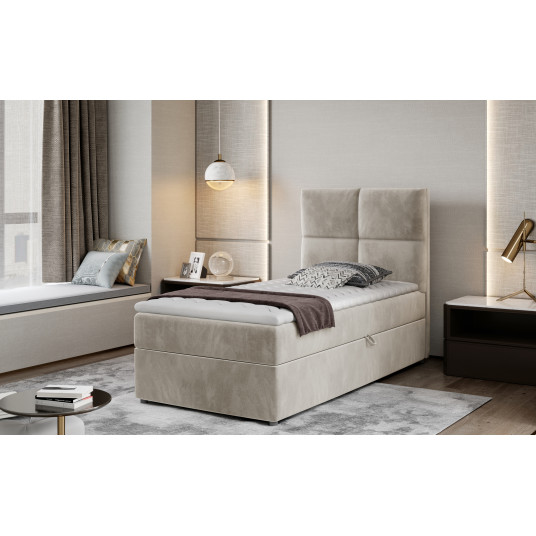  Continental lova su patalynės dėže Rivia 90x200, beige, audinys Paros 02 