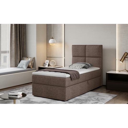 Continental lova su patalynės dėže Rivia 90x200, ruda, audinys Sawana 25